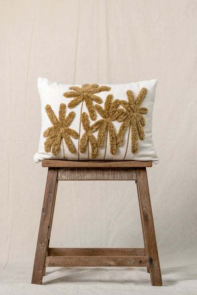 Khaki Palm Tree Cushion Cover