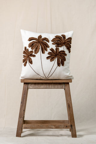 Chocolate Palm Tree Cushion Cover