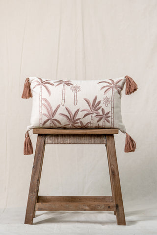 Ecru Palm Tree Cushion Cover