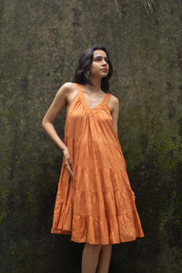 Rust Tinsel Arrow Dress