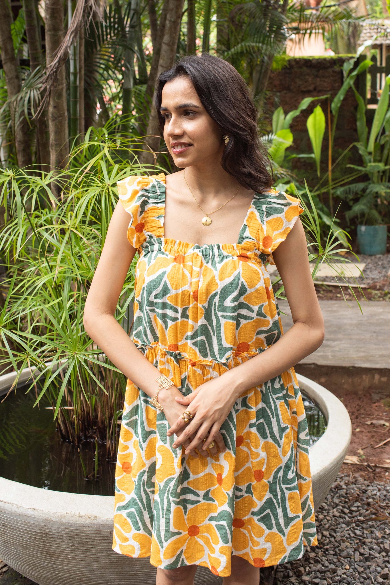 Kypseli Dress - Yellow Daisy