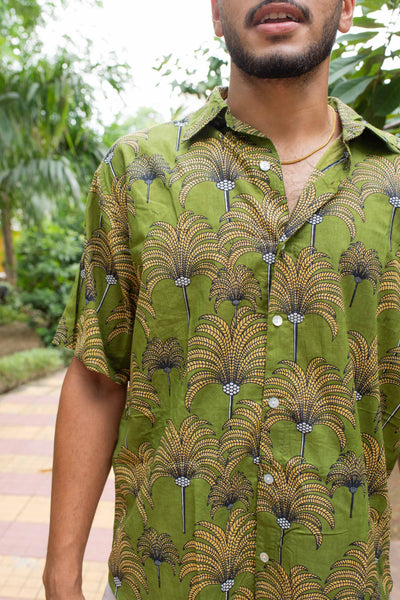 Arabian Green Palm Shirt - Short Sleeve