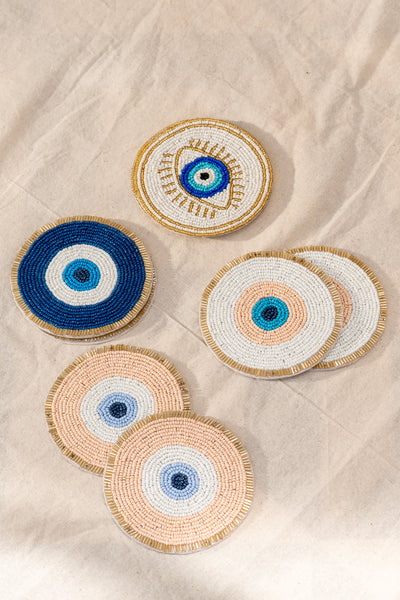 Blue Evil Eye Coaster - Set of 2