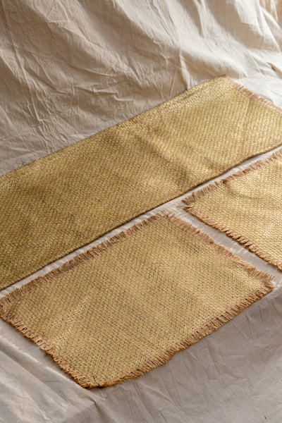 Golden Fringe Jute Placemat - Set of 2