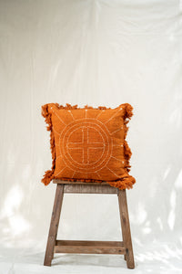 Burnt Orange Sunburst Cushion Cover