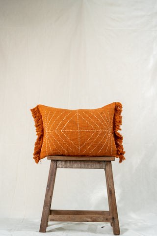 Burnt Orange Geo Cushion Cover