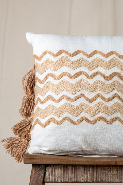 Jute Zigzag Cushion Cover