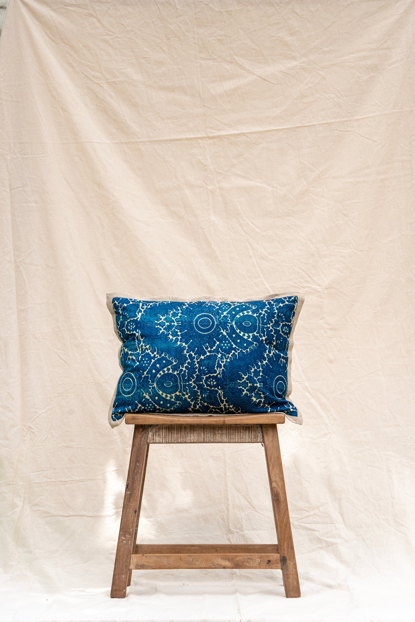 Indigo Print Cushion Cover - Circle