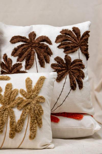 Chocolate Palm Tree Cushion Cover