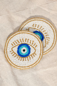 Gold Evil Eye Coaster - Set of 2