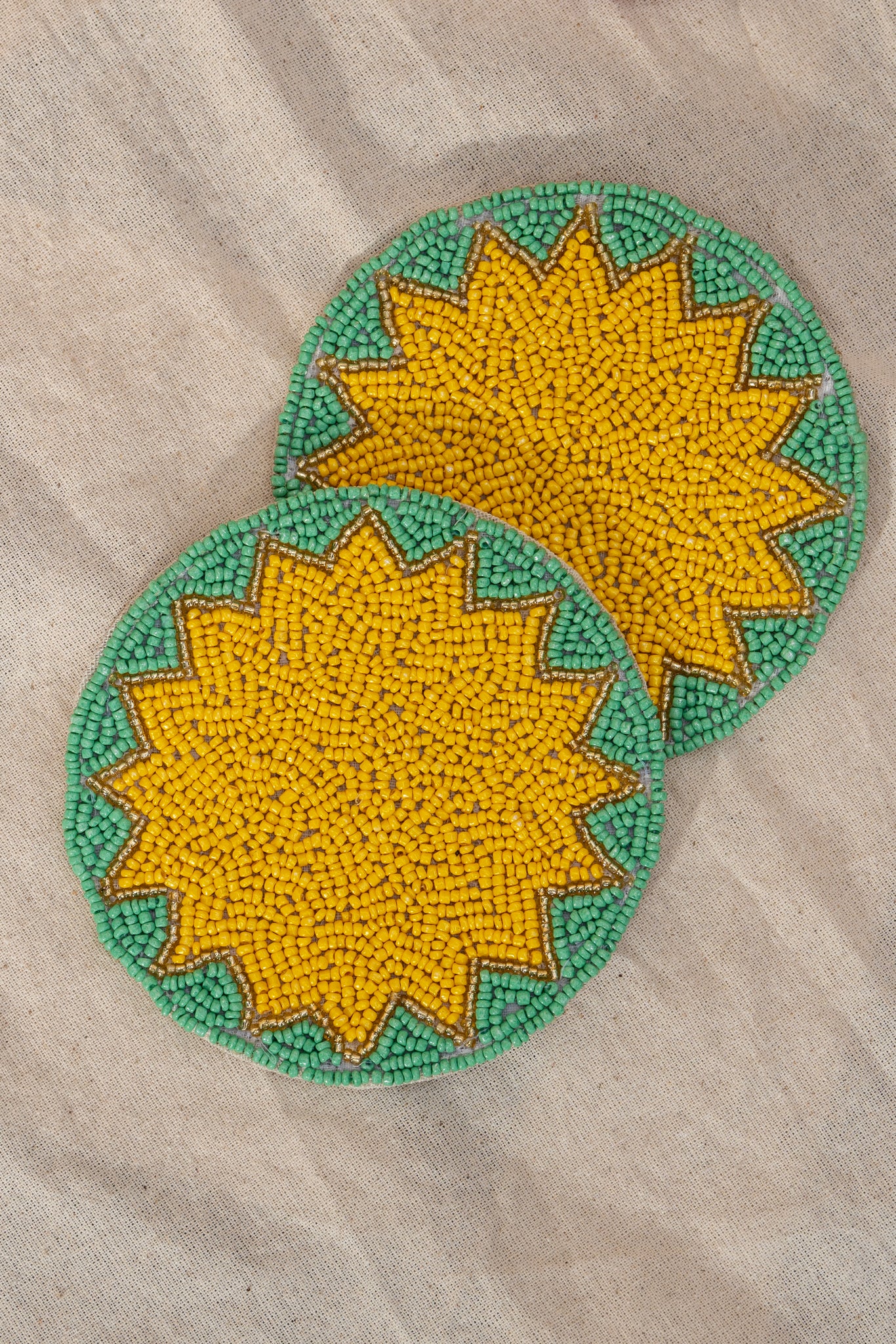 Yellow Flower Coaster - Set of 2