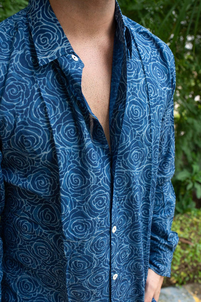 Indigo Rose Shirt - Long Sleeve