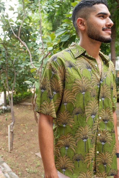 Arabian Green Palm Shirt - Short Sleeve