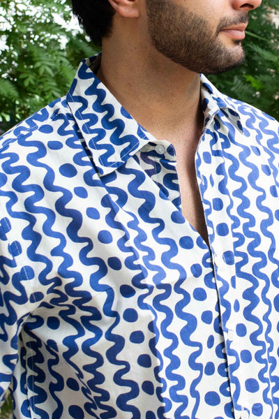 Blue Ripple Shirt - Short Sleeve