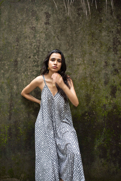 Grey Dot Lily Dress