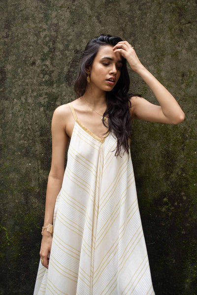 Thin & Thick Khaki Stripe Lily Dress