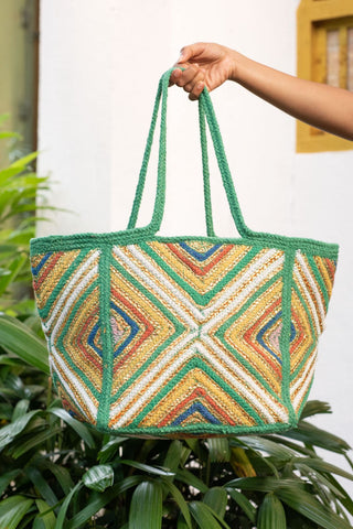 Ankara Green Tote