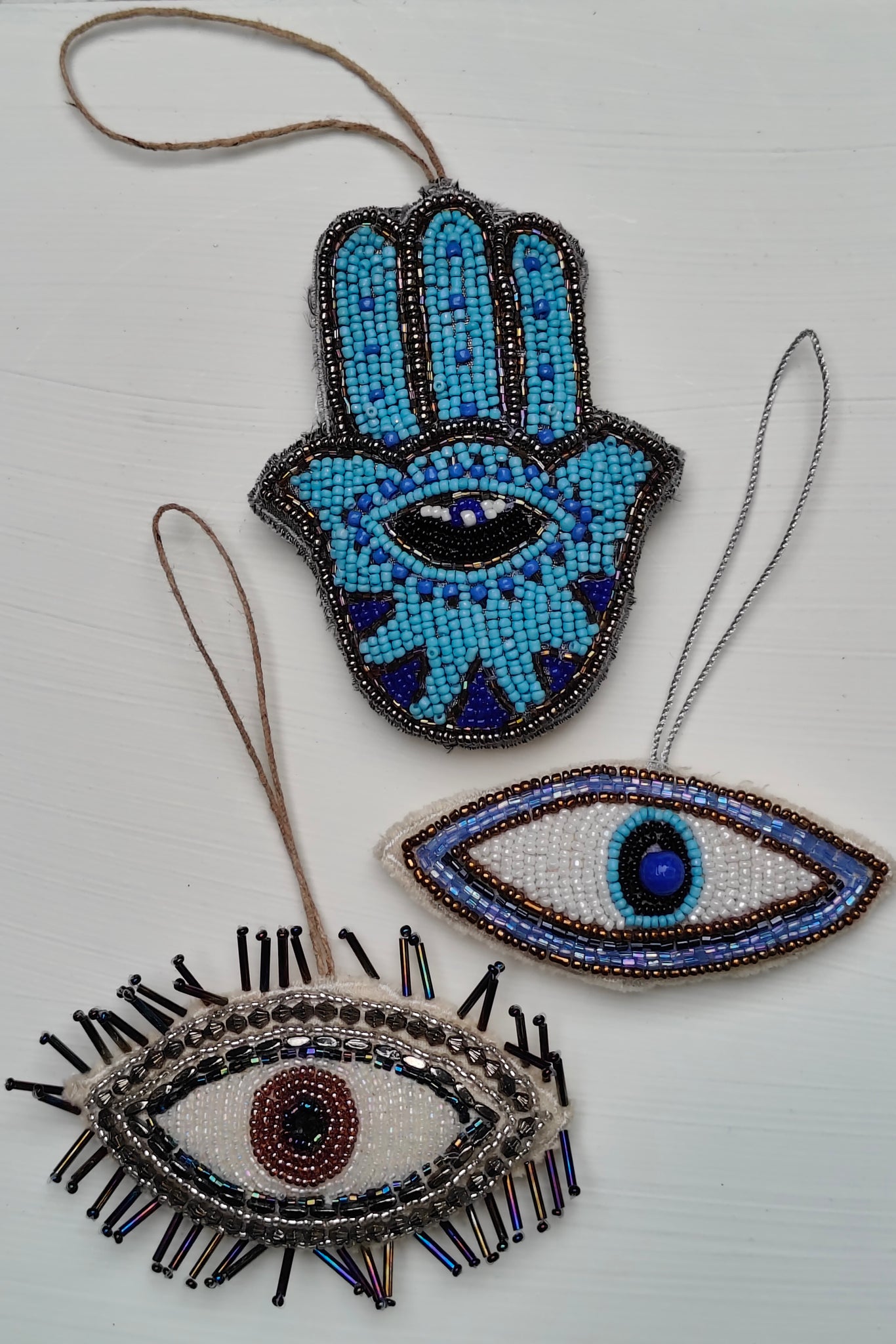 Beaded Evil Eye Danglers - Set of 3