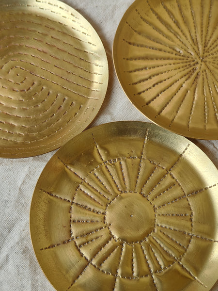 Mini Golden Abstract Plate - Set of 2