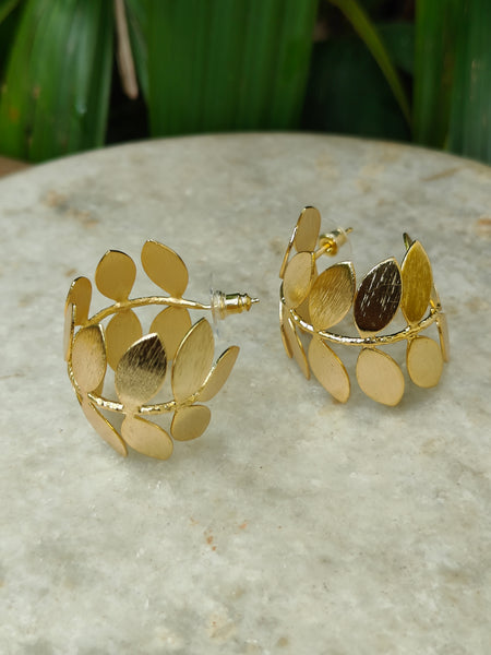 Leaf Circle Earrings