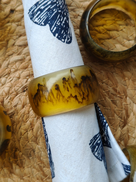 Yellow Resin Napkin Ring - Set of 6