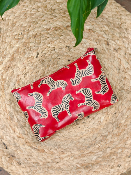 Zebra Pouch - Red