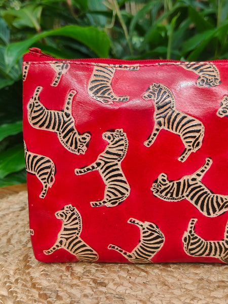 Zebra Pouch - Red