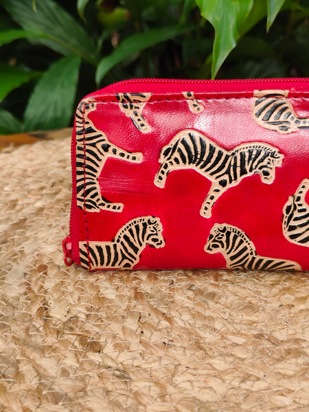 Zebra Card Wallet - Red