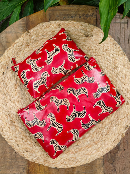 Zebra Pouch - Red