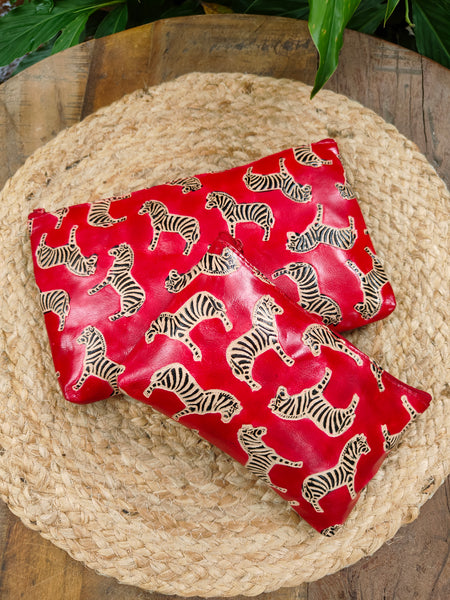 Zebra Pouch - Red