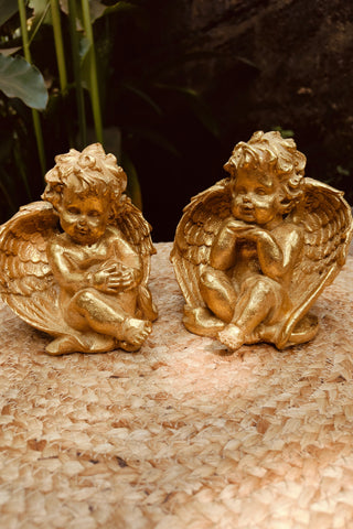 Sitting Angel - Gold