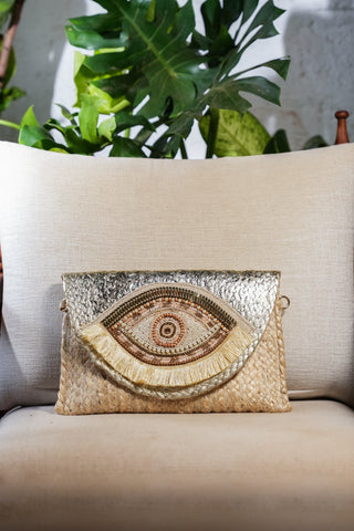 Golden Eye Jute Bag