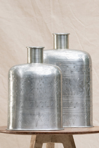 Silver Flask vase