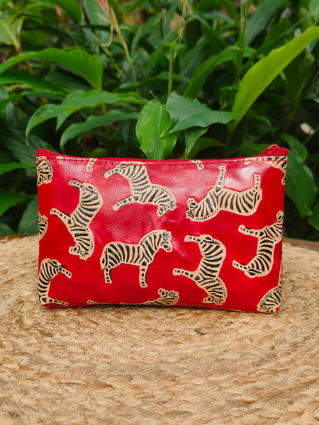 Zebra Pouch - Red