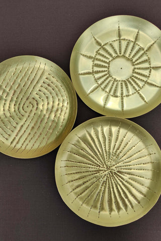 Mini Golden Abstract Plate - Set of 2