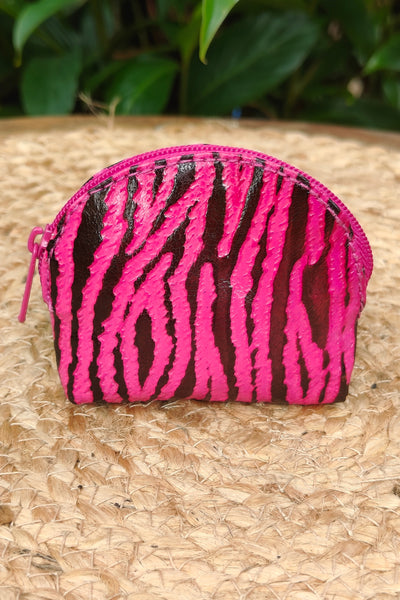 Zebra Coin Purse - Pink