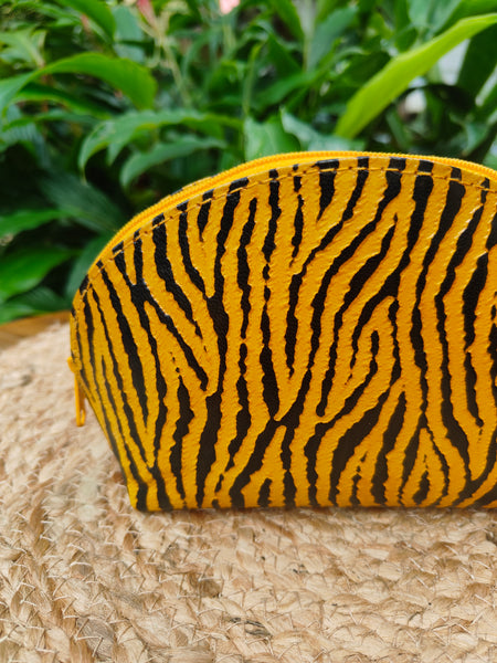 Zebra Stripe Pouch - Yellow